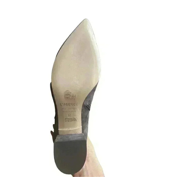 NEW L'Agence Jeanne Block Heel Charcoal Black Bootie Size 37/7 - Picture 11 of 12